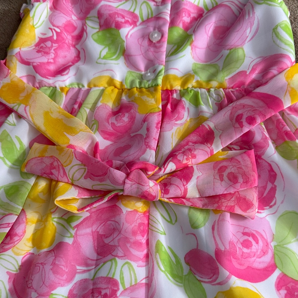 Jona Michelle Spring Floral Ruffle Dress with Flower Accent - Size 6 Girls - Picture 13 of 15